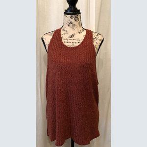 Twist Back Sweater Knit Cami in Rust